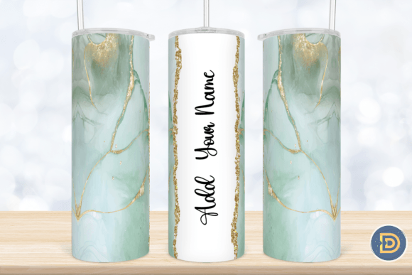 Add Your Name Green Agate Tumbler Wrap