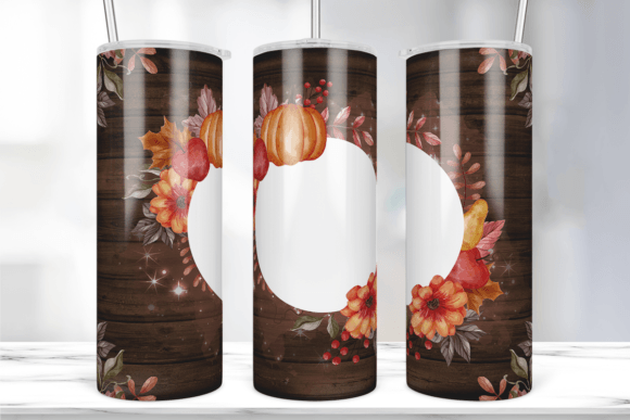 Autumn Fall Leaf Pumpkin Tumbler Wrap