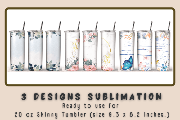 Butterfly Flowers Design Tumbler Wrap