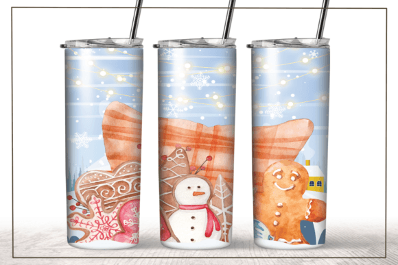 Christmas Fall Watercolor Tumbler Wrap