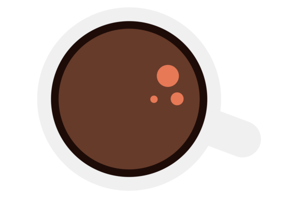 Coffee Cup Icon. Hot Drink Top View