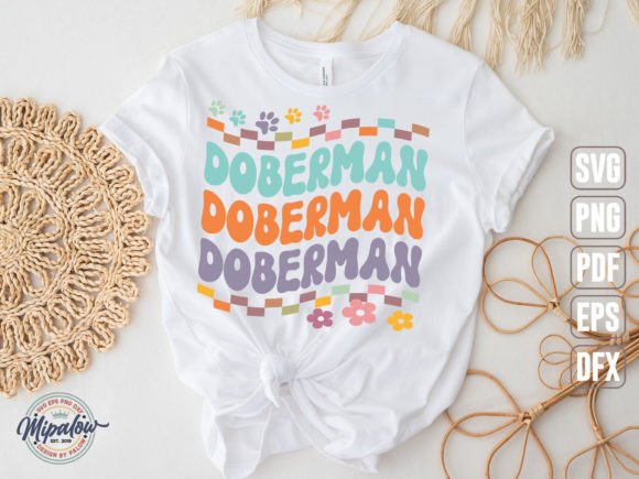 Doberman SVG: Groovy Wavy Retro