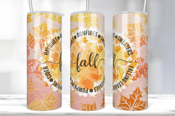 Fall Leaves Autumn Tumbler Wrap