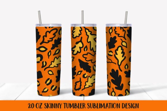 Fall Oak Leaves Tumbler Sublimation Wrap