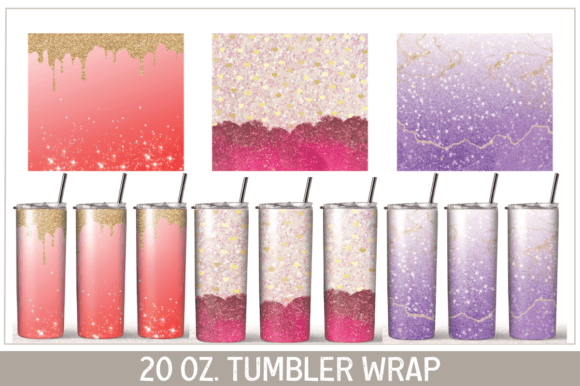 Glitter Christmas Coffee Tumbler Wrap