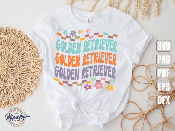 Golden Retriever SVG: Groovy Wavy Retro