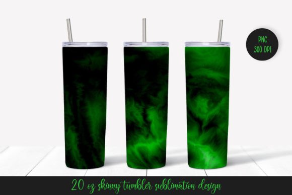 Green Black Marble Tumbler Sublimation
