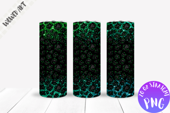 Green Leopard 20 Oz Skinny Tumbler Wrap