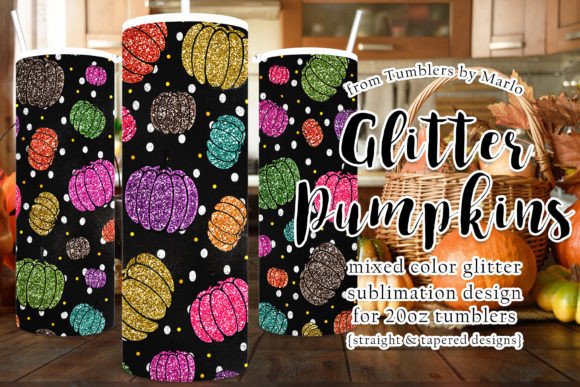 Halloween Glitter Pumpkins 20oz Tumbler