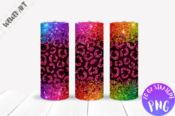 Leopard Glitter 20oz Skinny Tumbler Wrap