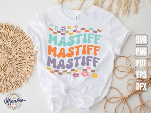 Mastiff Svg, Groovy Wavy Retro