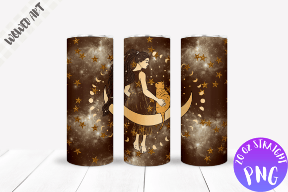 Moon Girl 20 Oz Skinny Tumbler Wrap