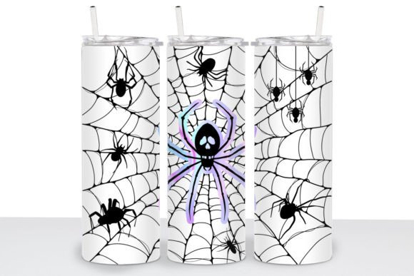 Spider Web 20oz Skinny Tumbler Wrap PNG