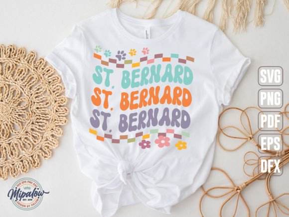 St. Bernard Svg, Groovy Wavy Retro