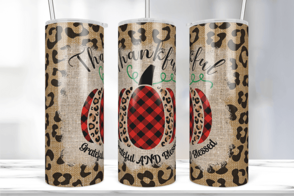 Thankful Grateful Blessed Tumbler Wrap