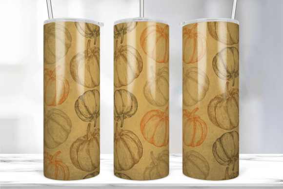 Vintage Halloween Pumpkin Tumbler Wrap